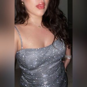 Lulu’s • Metallic silver mini dress